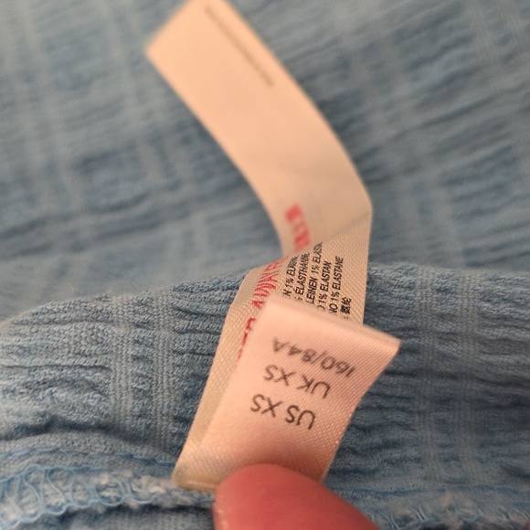 Free People Light Blue Sleevless Textured Light Blue Dress XS (Katie #14) - Picture 11 of 11